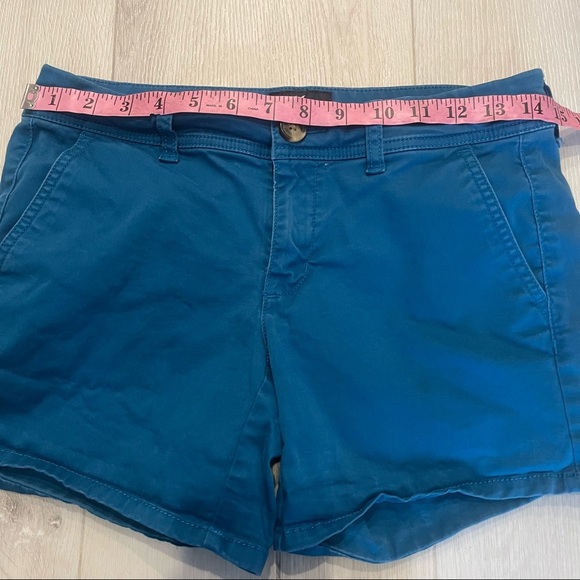 American Eagle Outfitters Stretch Midi Teal Blue Shorts Size 2 - Picture 5 of 8